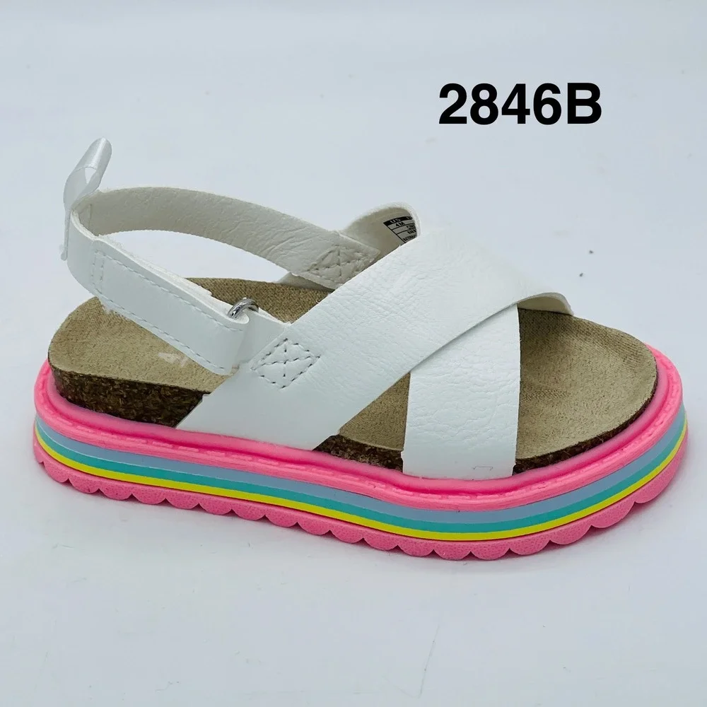 Carters Cindy Toddler Girls Rainbow Platform Sandals White Multi CS22L05B Size 7